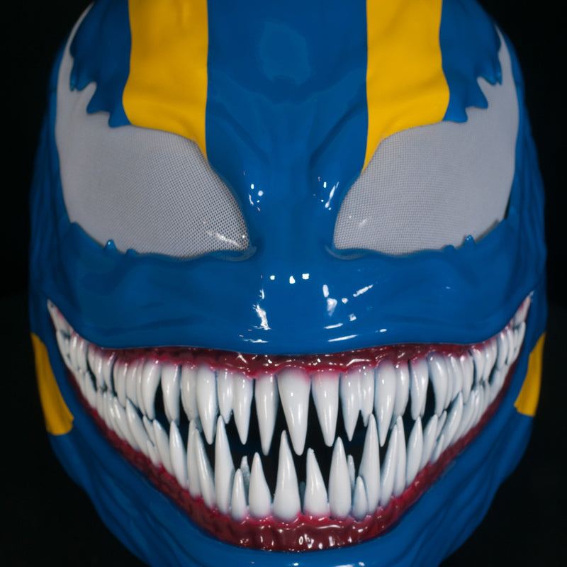 Custom Symbiote Helmet-Mask Blue&Yellow