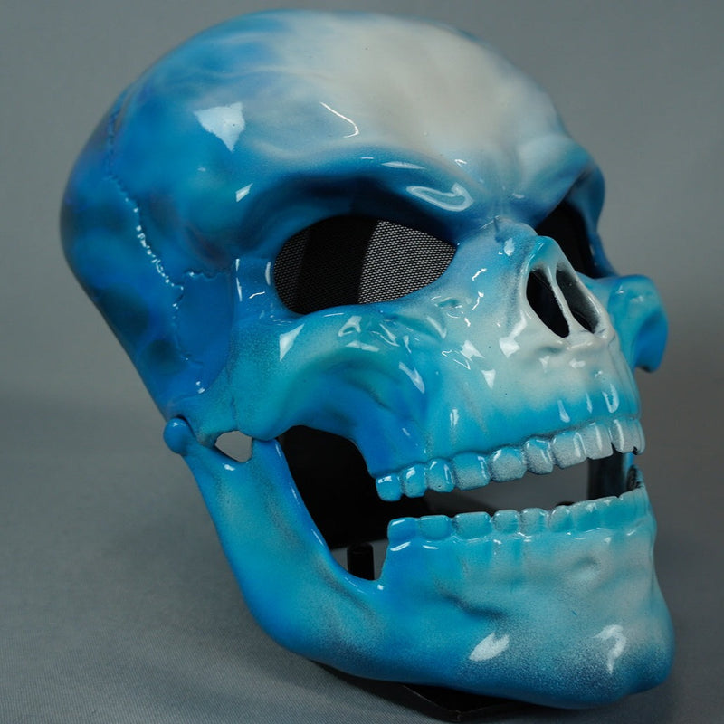 Skull Mask Blue with Moving Jaw / Human Skull Collection