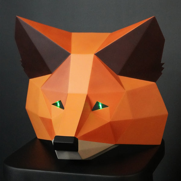 CryptoFox Mask with LED Eyes / MetaMask Cosplay Mask