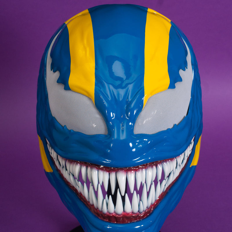 Custom Symbiote Helmet-Mask Blue&Yellow