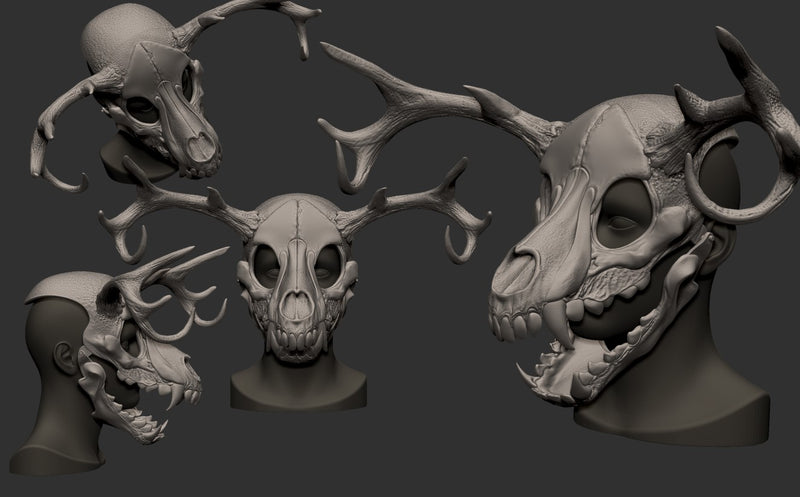 Wendigo Skull Mask 3D Model STL Files
