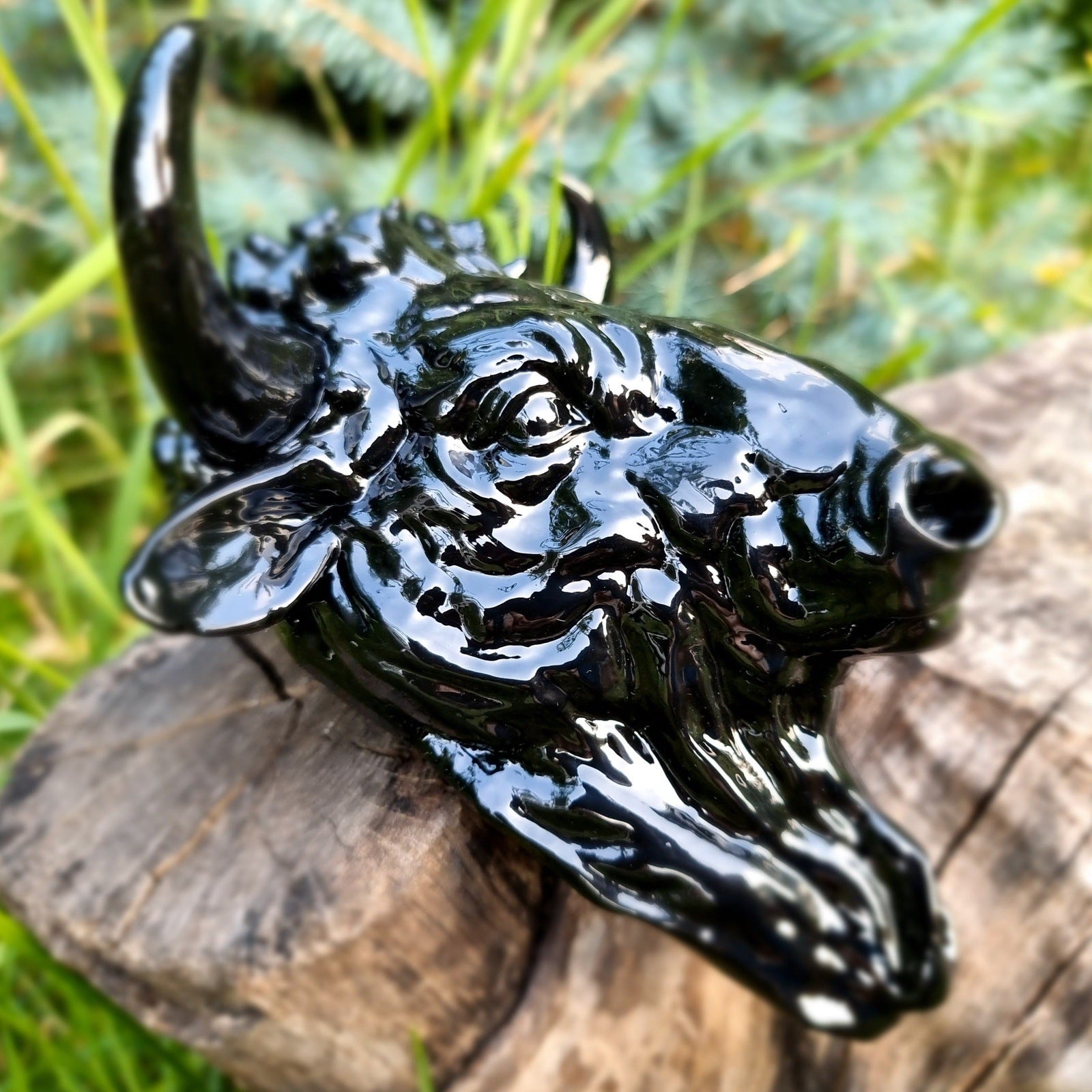 Black Bull Head Wall Decor