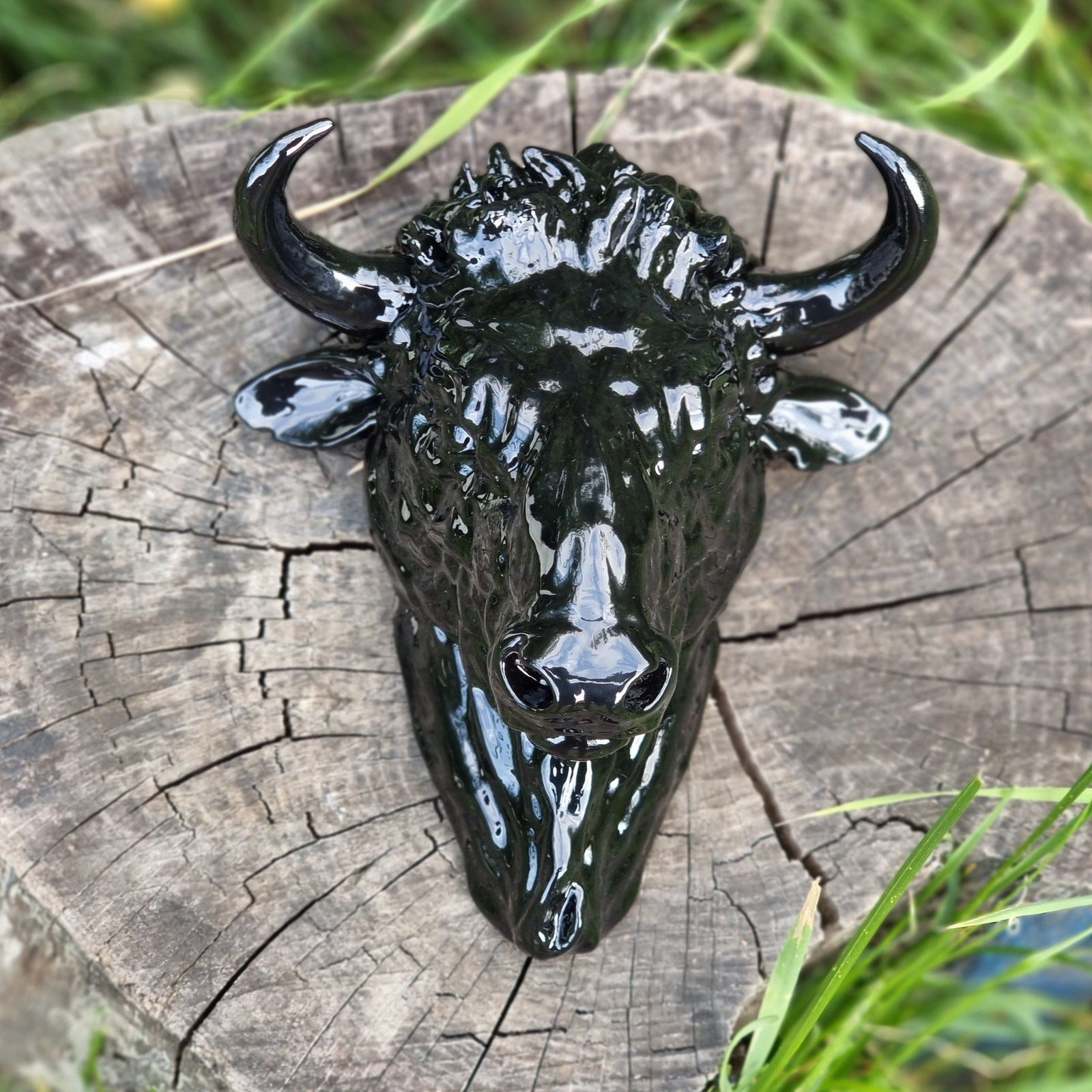 Black Bull Head Wall Decor