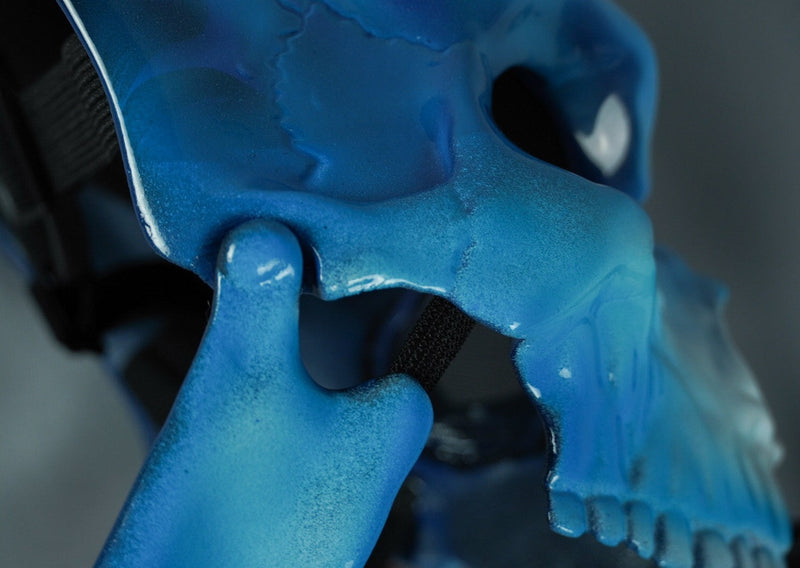 Skull Mask Blue with Moving Jaw / Human Skull Collection