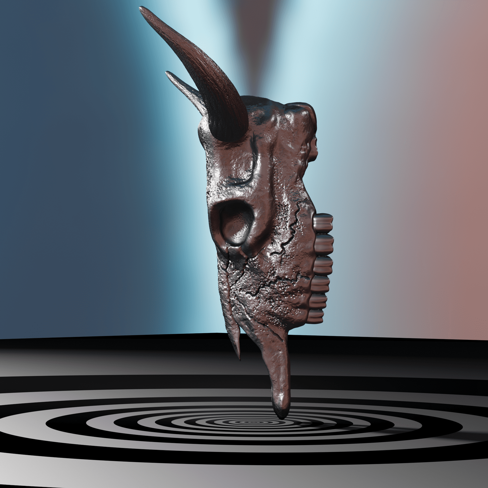 Bull Skull Head Wall Decor 3D Model STL files