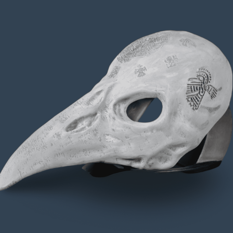 Crow Skull Mask-2 Raw Kit 3D Print