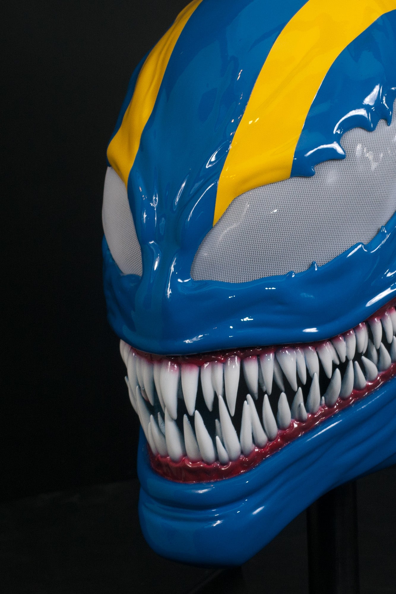 Custom Symbiote Helmet-Mask Blue&Yellow