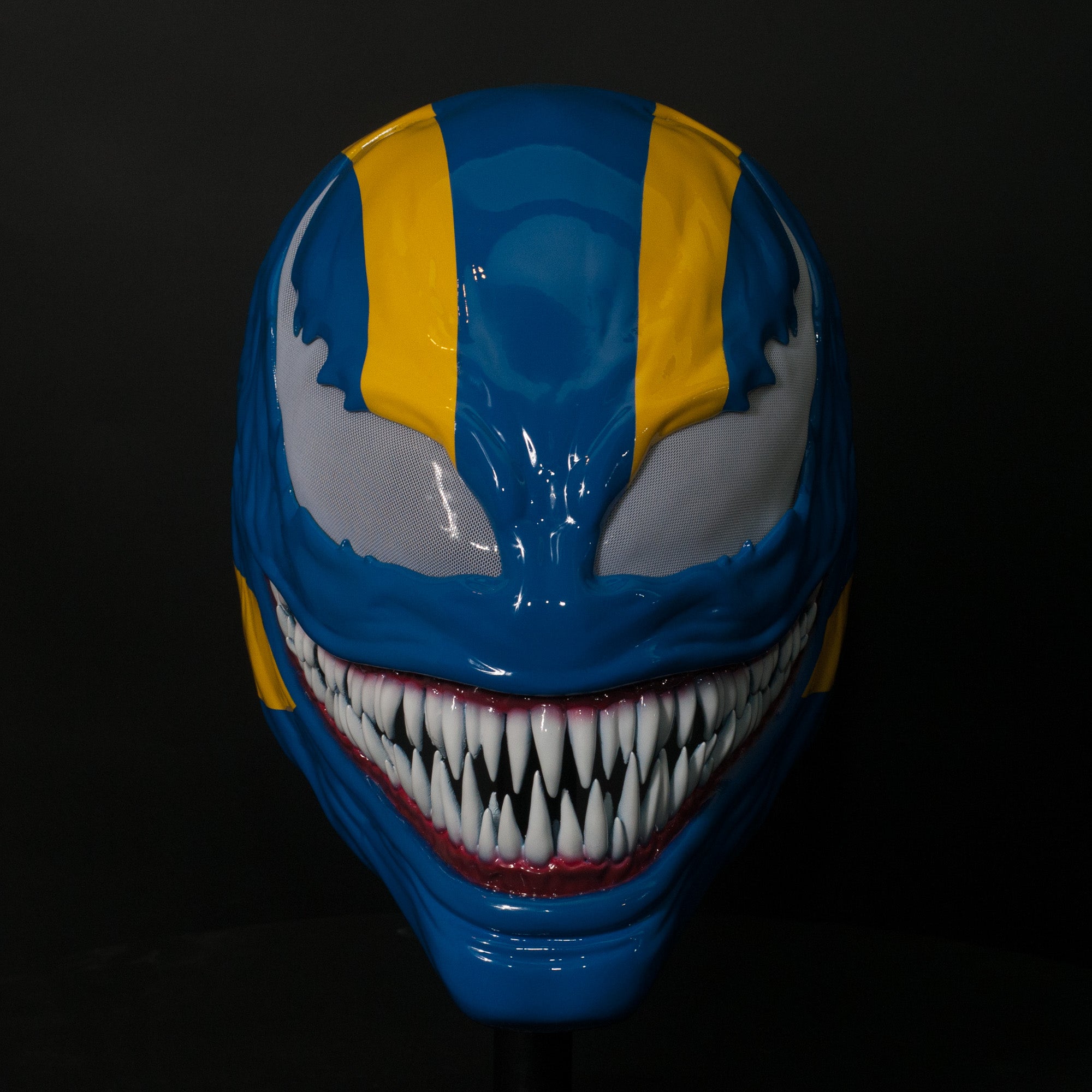 Custom Symbiote Helmet-Mask Blue&Yellow