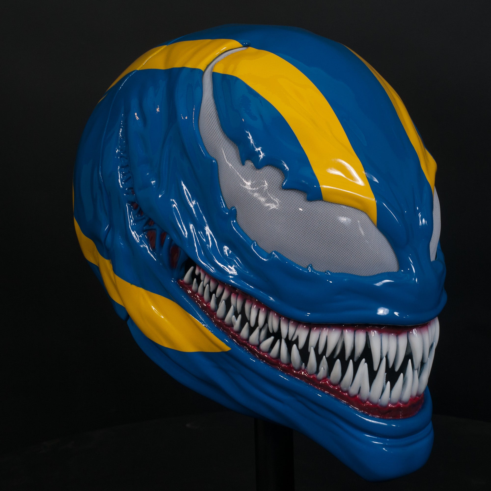 Custom Symbiote Helmet-Mask Blue&Yellow