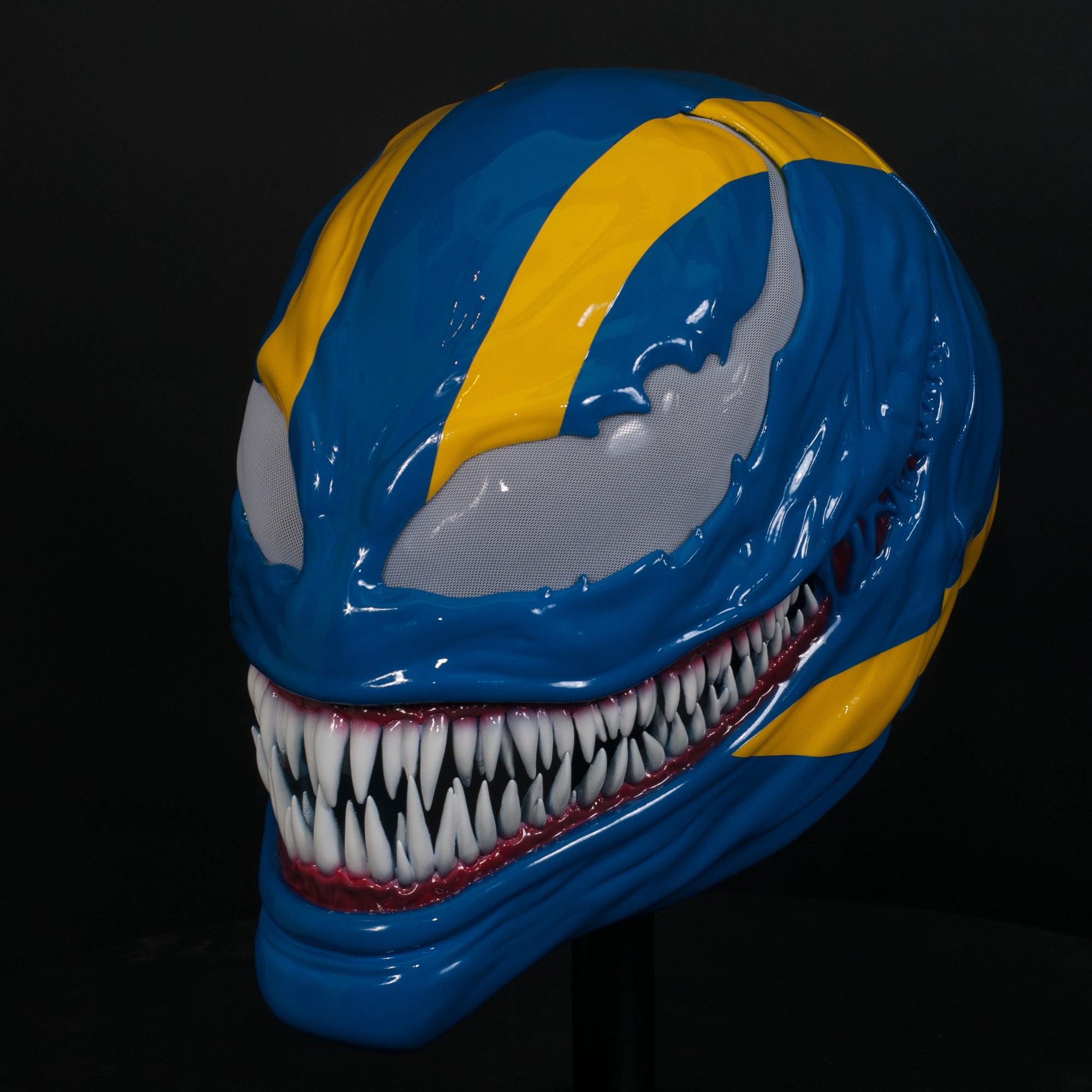 Custom Symbiote Helmet-Mask Blue&Yellow