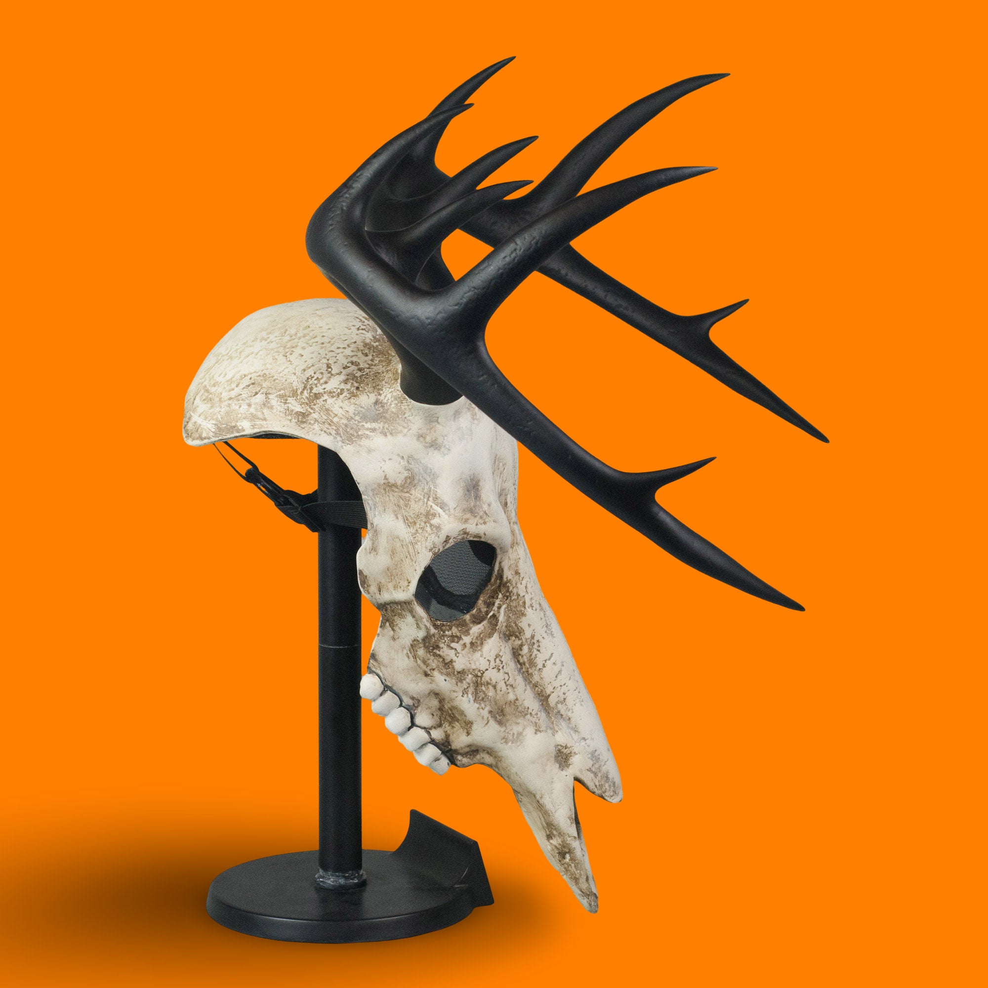 Deer Skull Mask with Large Black Antlers / Halloween Mask