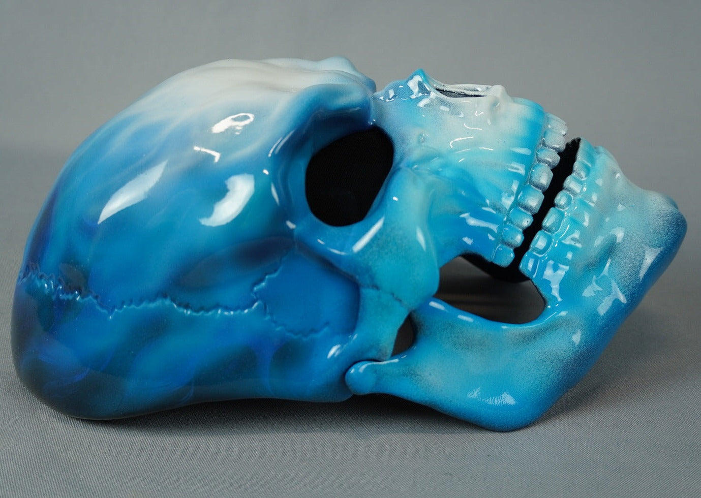 Skull Mask Blue with Moving Jaw / Human Skull Collection