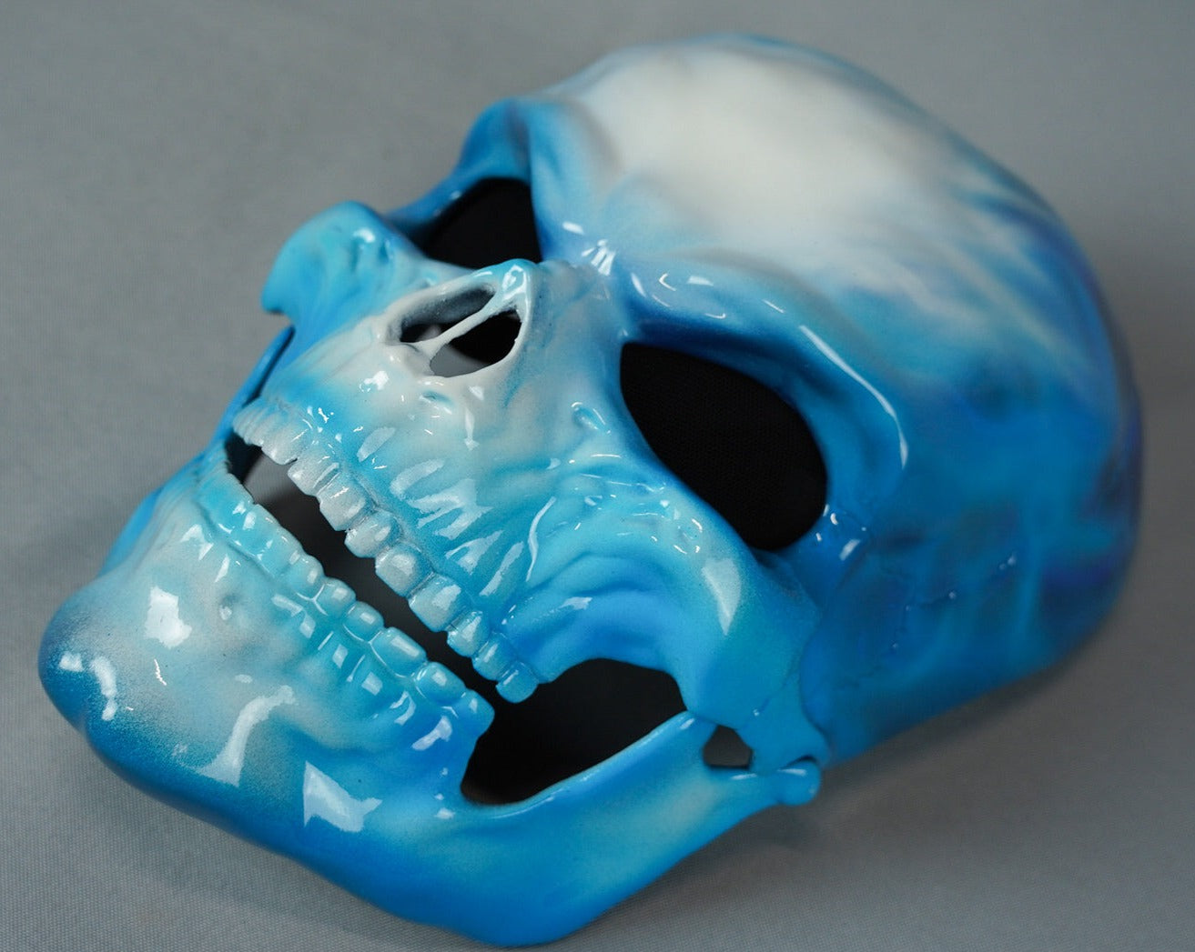 Skull Mask Blue with Moving Jaw / Human Skull Collection