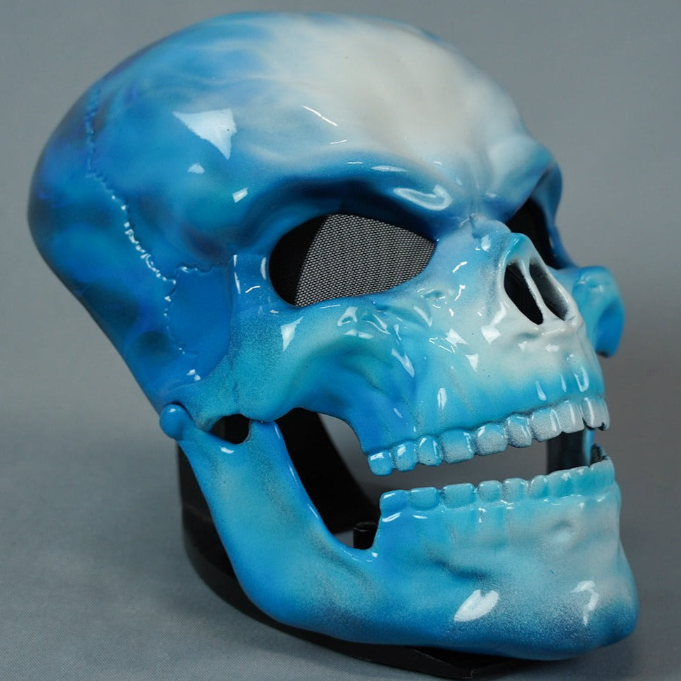 Skull Mask Blue with Moving Jaw / Human Skull Collection