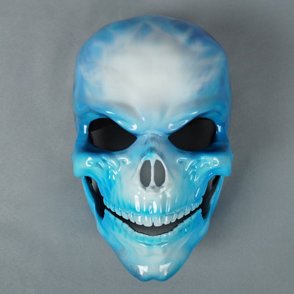 Skull Mask Blue with Moving Jaw / Human Skull Collection