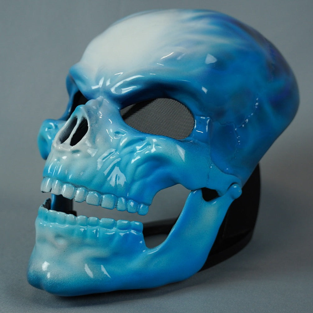 Skull Mask Blue with Moving Jaw / Human Skull Collection