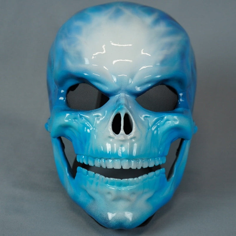 Skull Mask Blue with Moving Jaw / Human Skull Collection