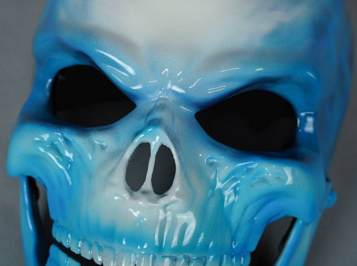 Skull Mask Blue with Moving Jaw / Human Skull Collection