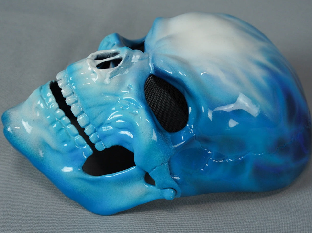 Skull Mask Blue with Moving Jaw / Human Skull Collection