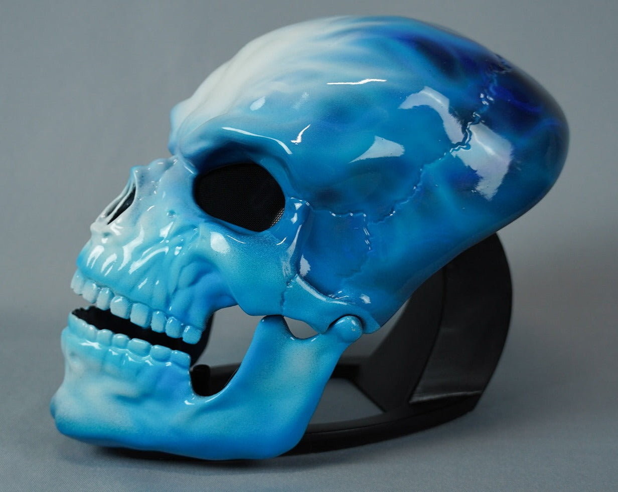 Skull Mask Blue with Moving Jaw / Human Skull Collection