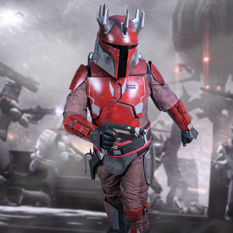 Red Mandalorian Super Commando Cosplay Costume