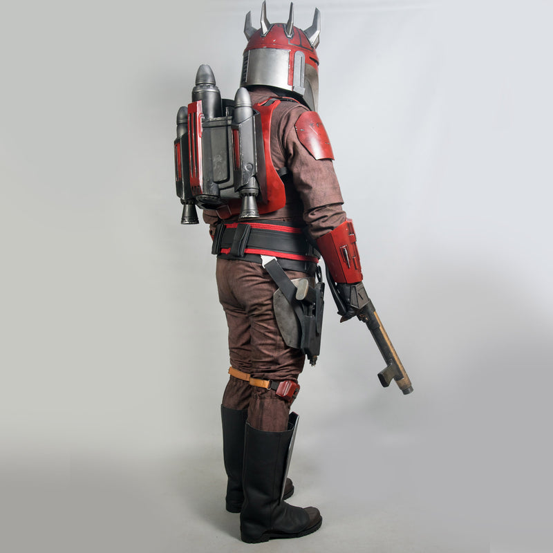 Red Mandalorian Super Commando Cosplay Costume