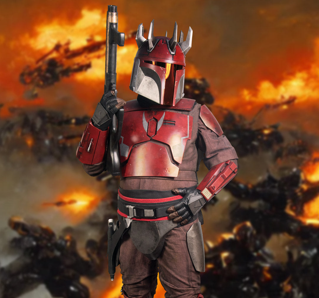 Red Mandalorian Super Commando Cosplay Costume