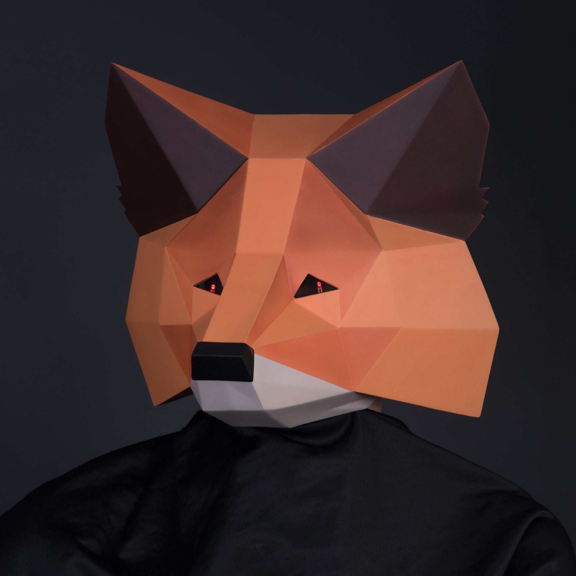 CryptoFox Mask with LED Eyes / MetaMask Cosplay Mask