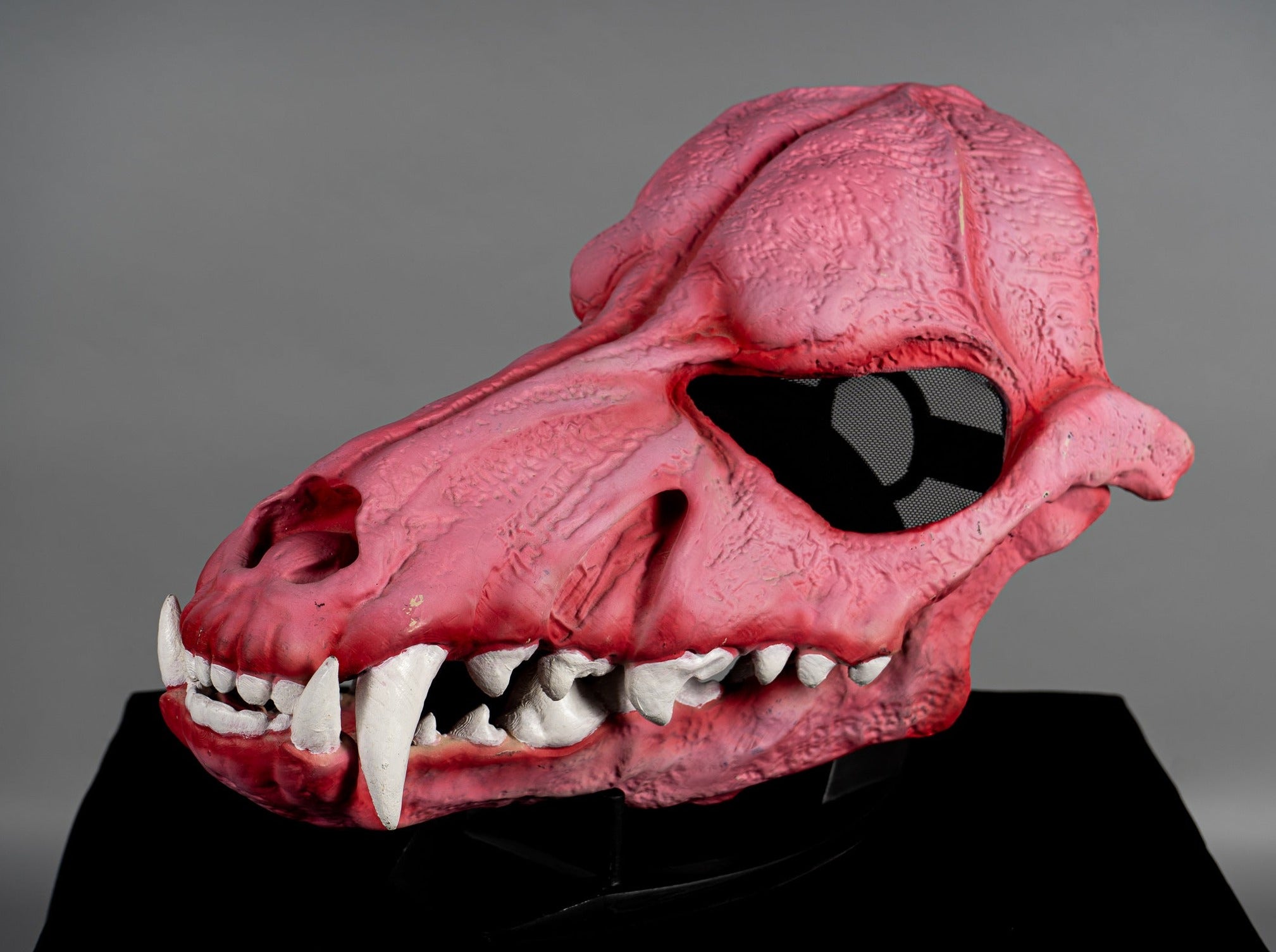 Wolf Skull Mask Pink with Moving Jaw