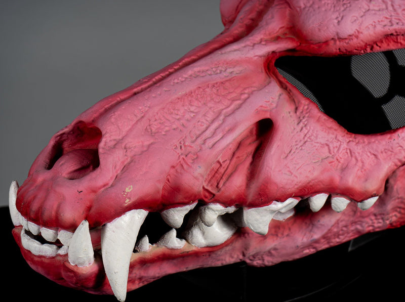 Wolf Skull Mask Pink with Moving Jaw