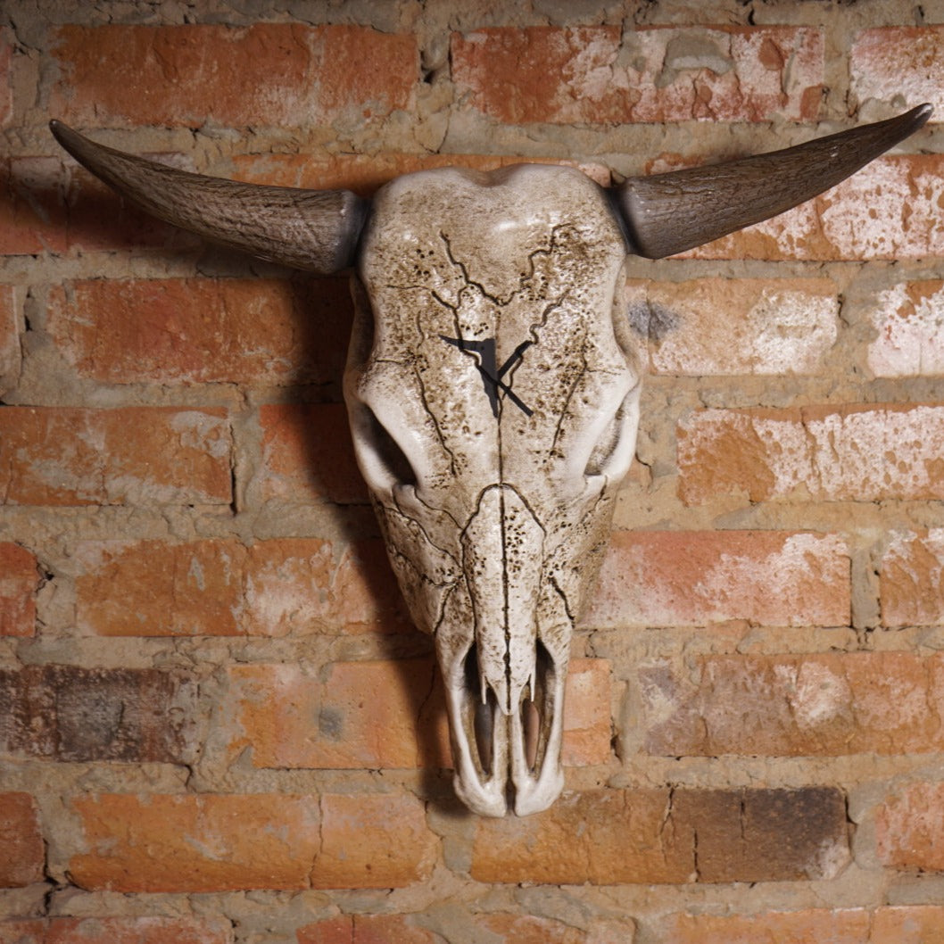 Bull Skull Bone Decor - Bull Horns Wall Sculpture