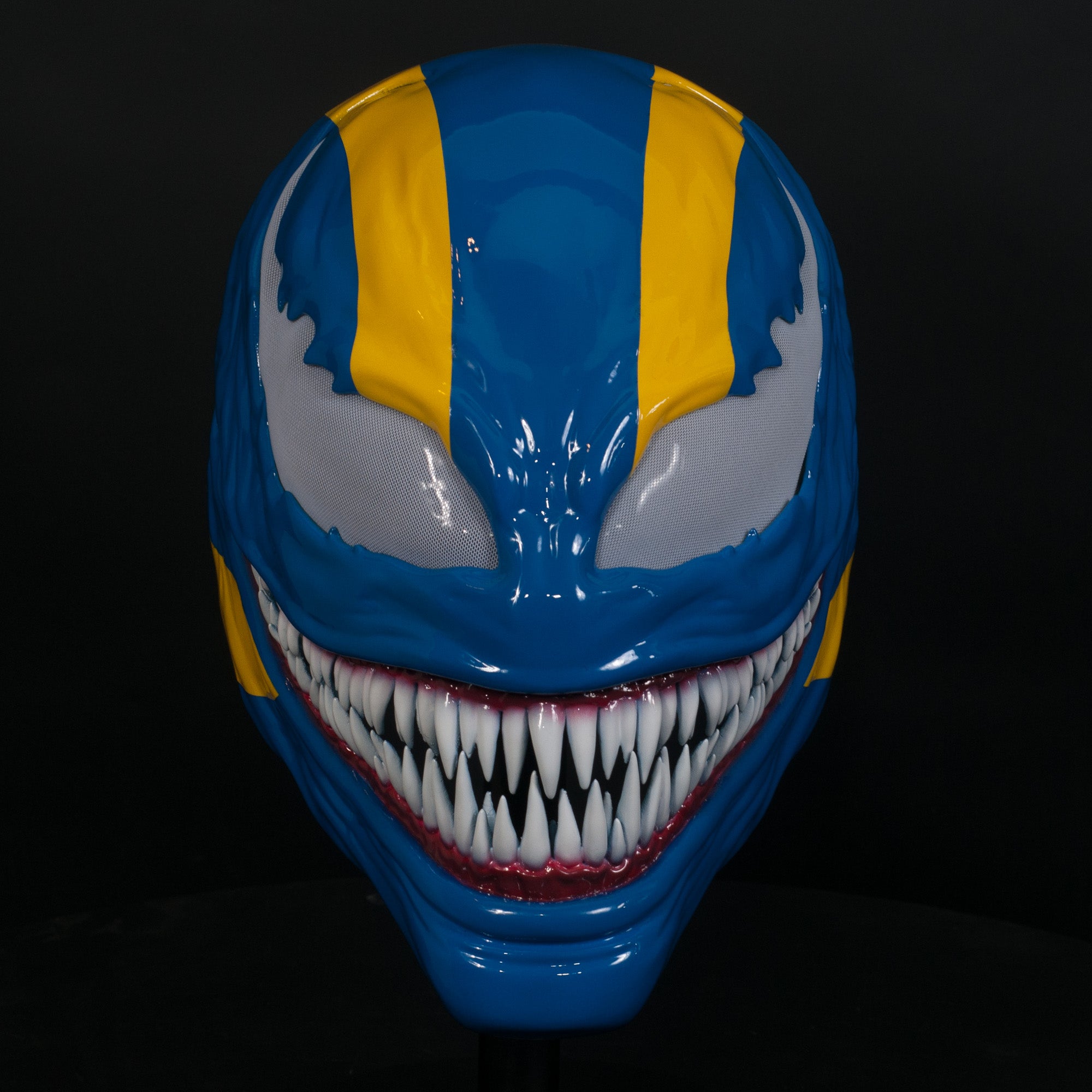 Custom Symbiote Helmet-Mask Blue&Yellow