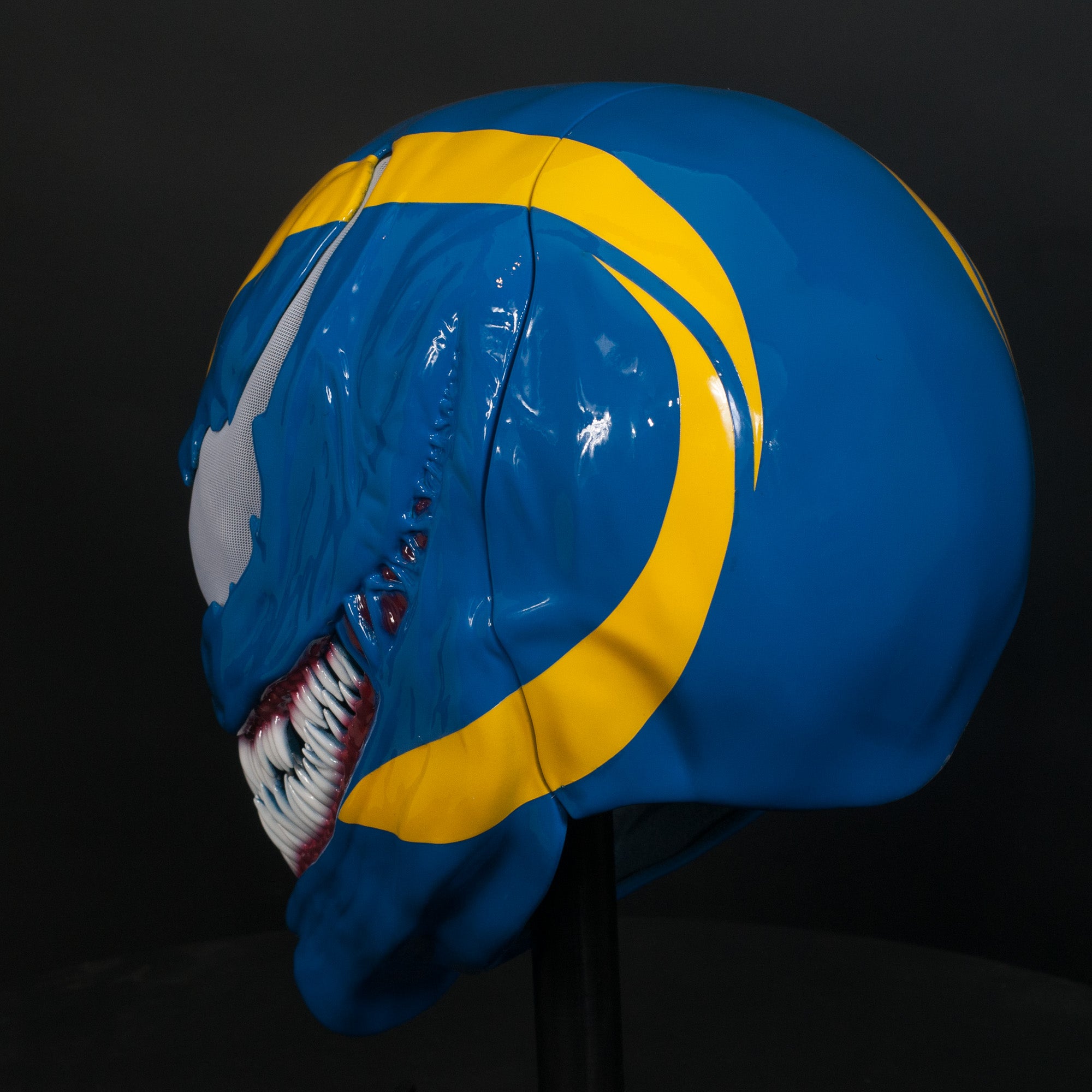 Custom Symbiote Helmet-Mask Blue&Yellow