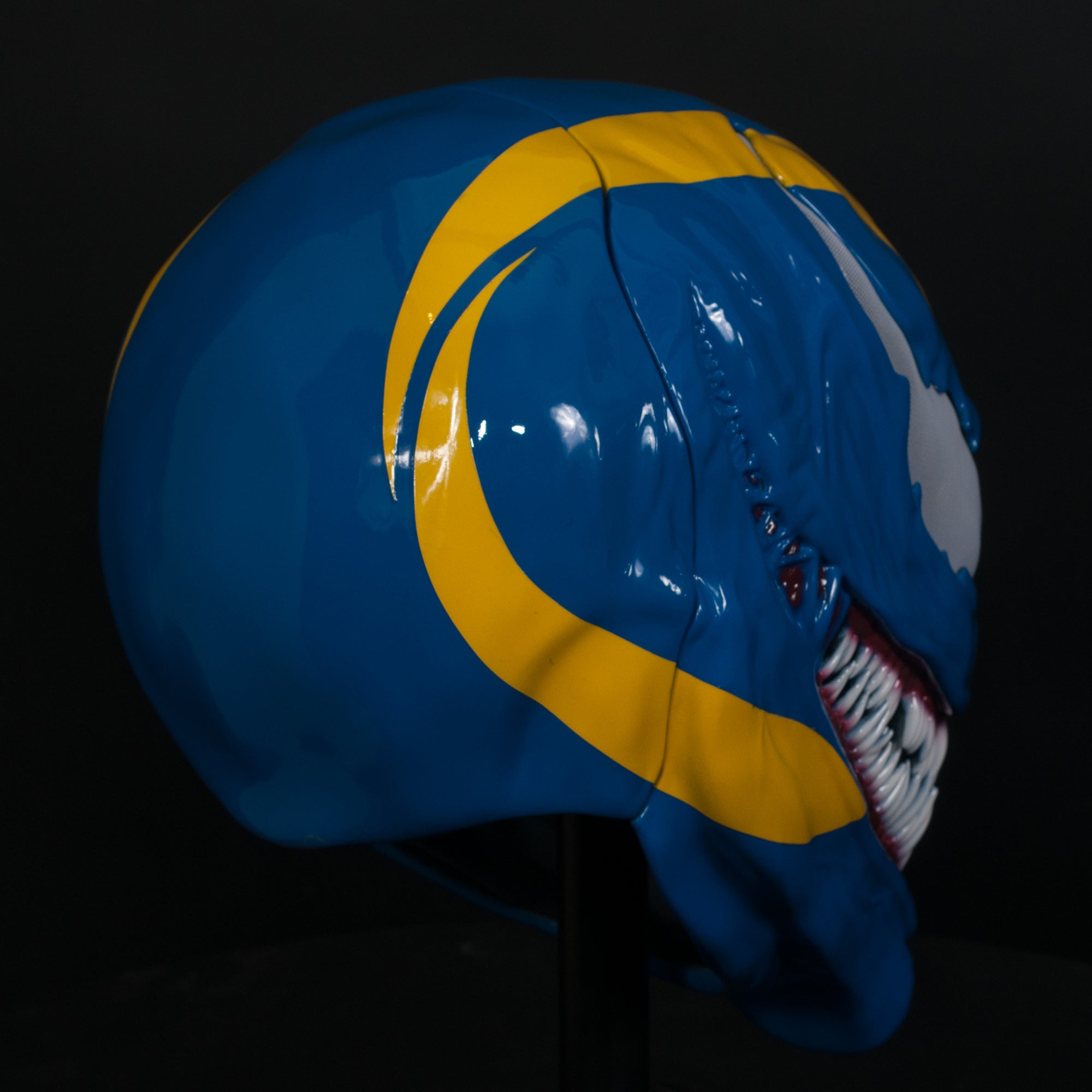 Custom Symbiote Helmet-Mask Blue&Yellow