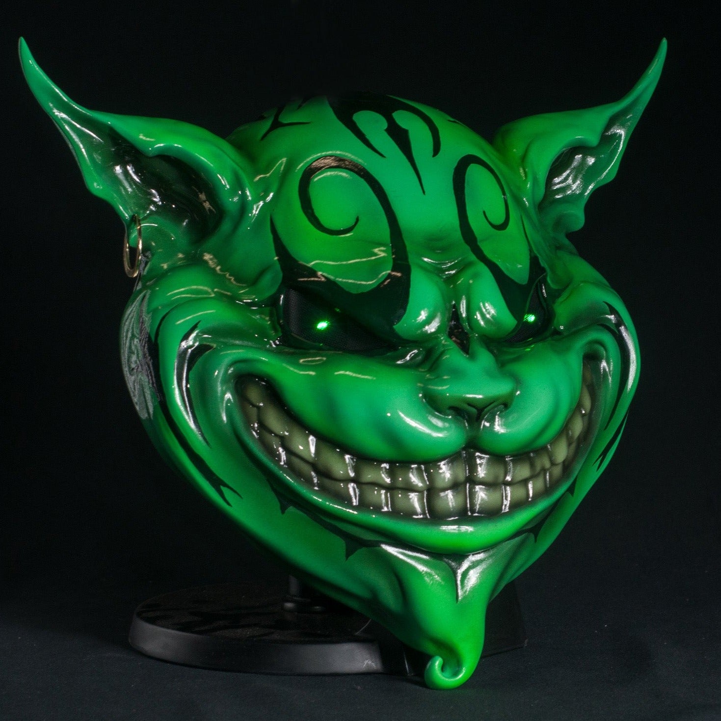 Cheshire Cat Mask Green with LED Eyes