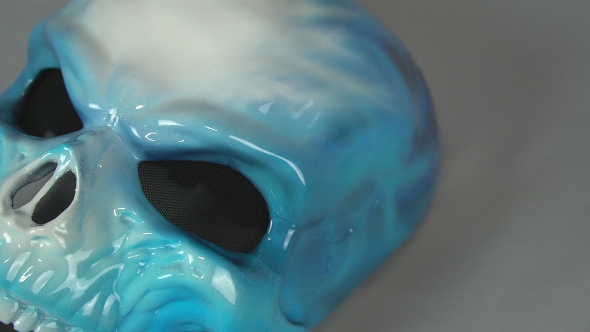 Skull Mask Blue with Moving Jaw / Human Skull Collection