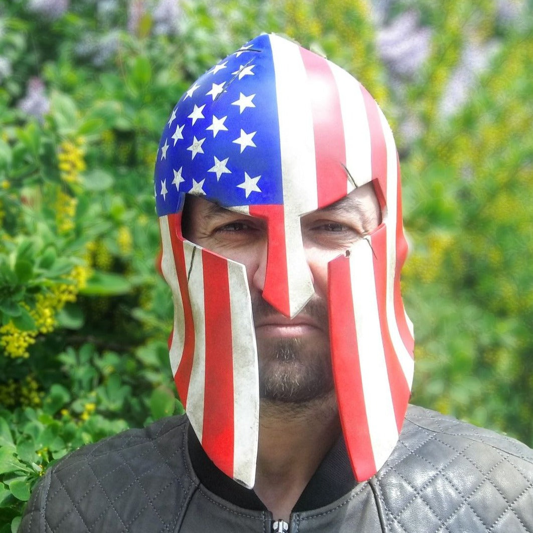 Custom Spartan Helmet with Any Flag