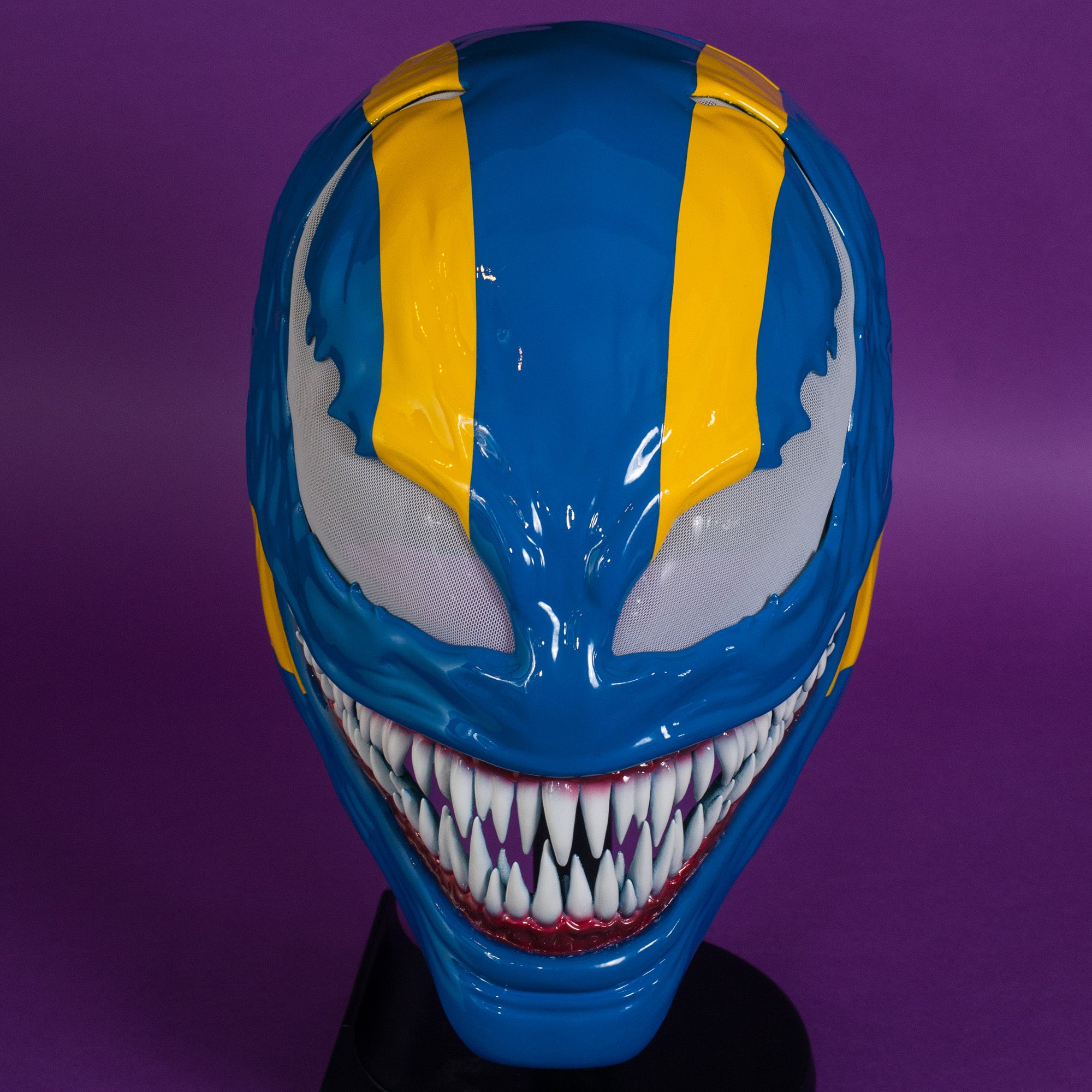 Custom Symbiote Helmet-Mask Blue&Yellow