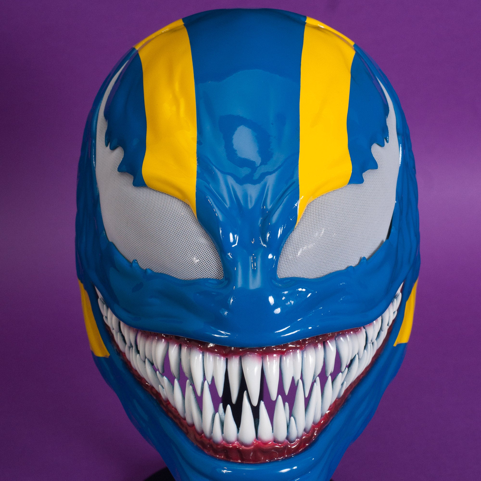 Custom Symbiote Helmet-Mask Blue&Yellow