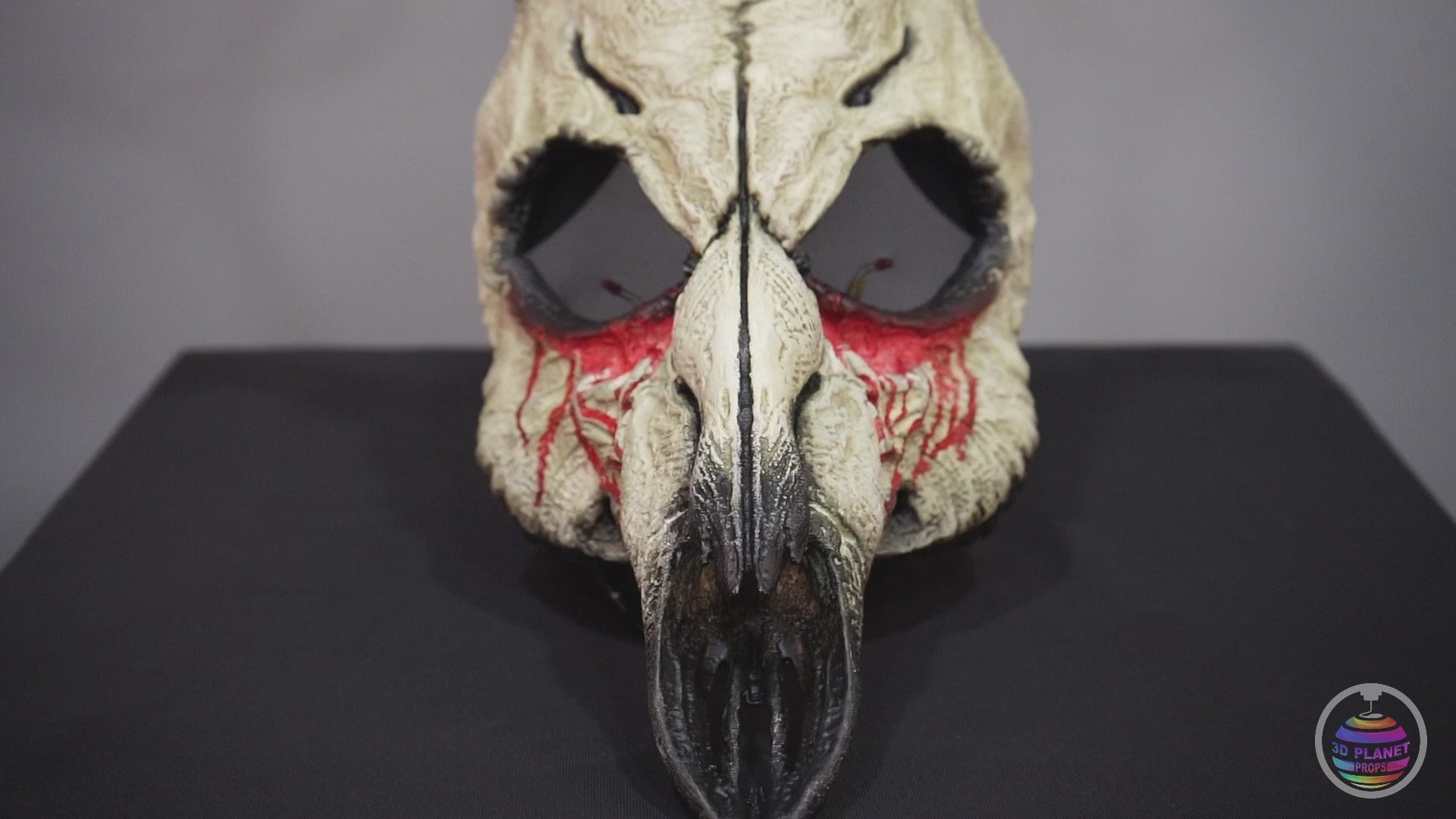 Deer Skull Bloody Mask with Red Led and mesh on eyes