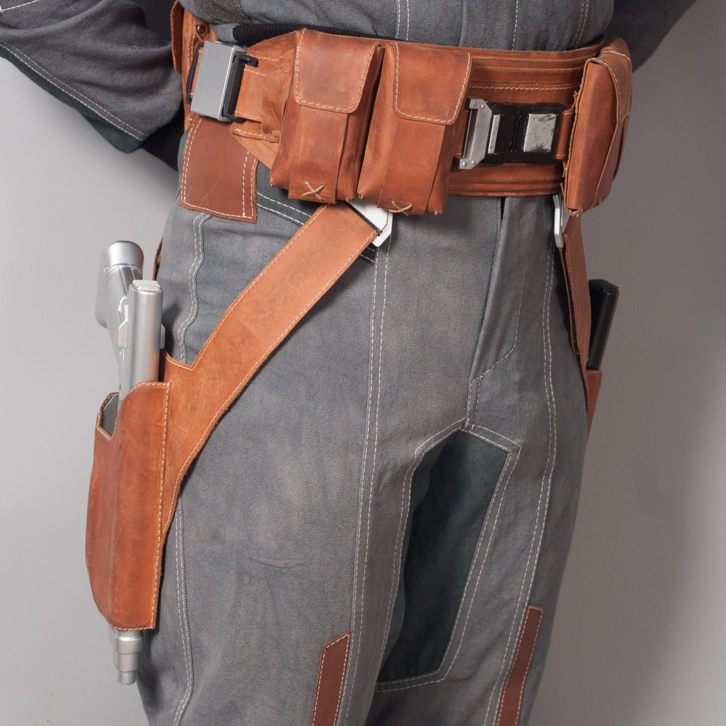 Bo-Katan Leather Parts Cosplay Belt, Holster, Boot Pads