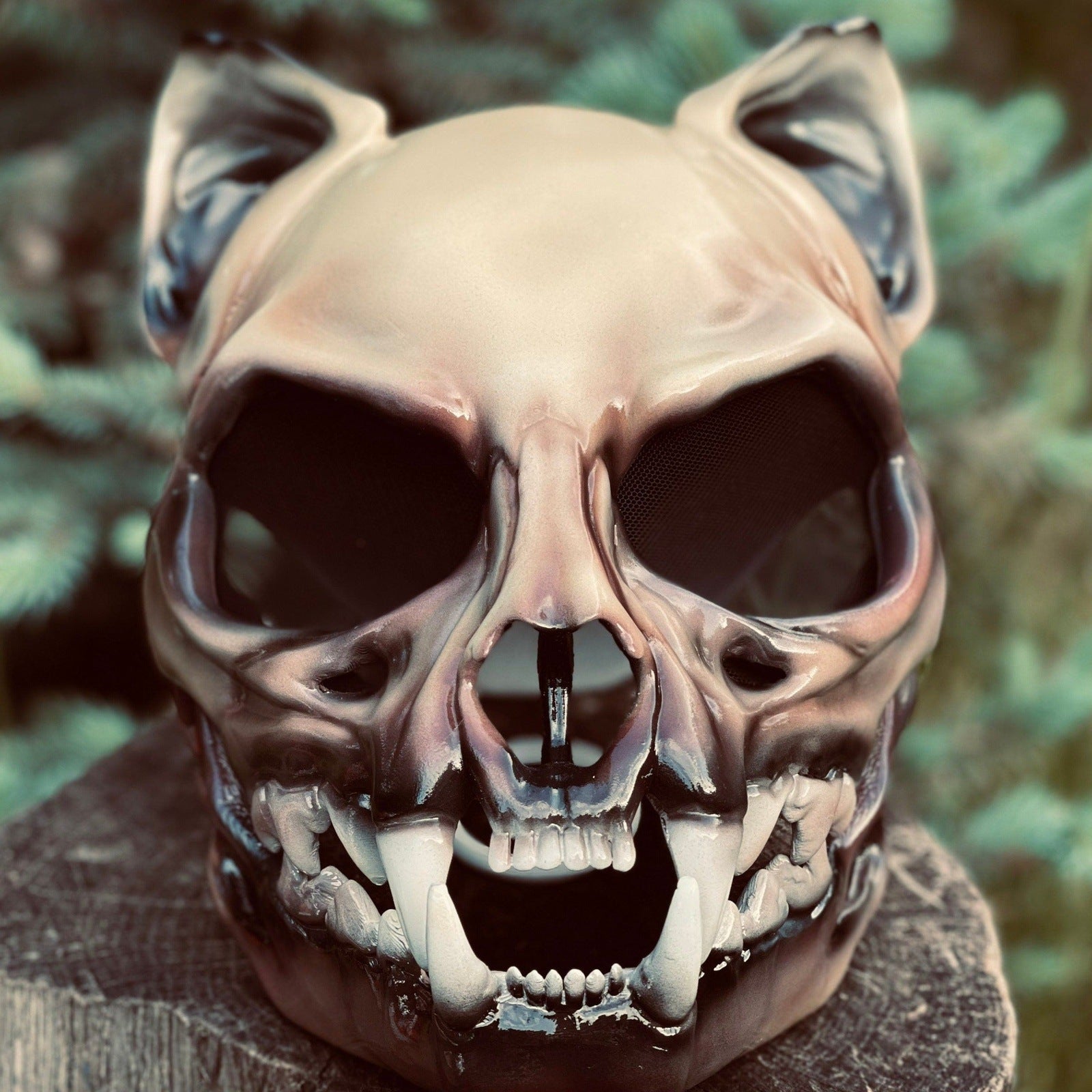 Cat Skull Mask with Moving Jaw