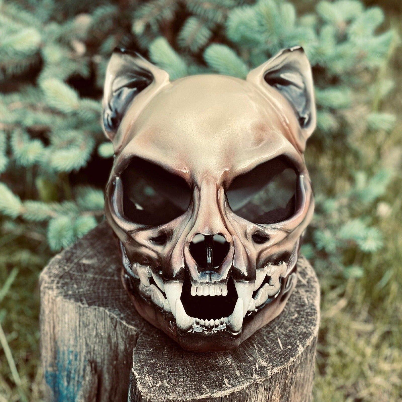 Cat Skull Mask with Moving Jaw