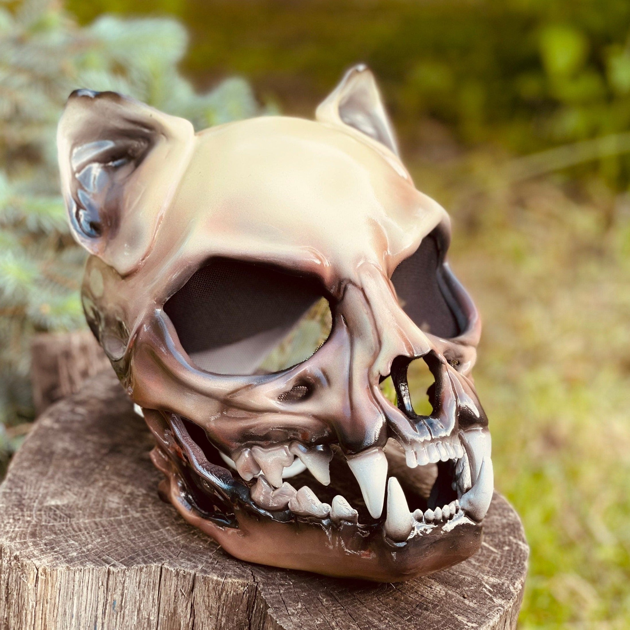 Cat Skull Mask with Moving Jaw