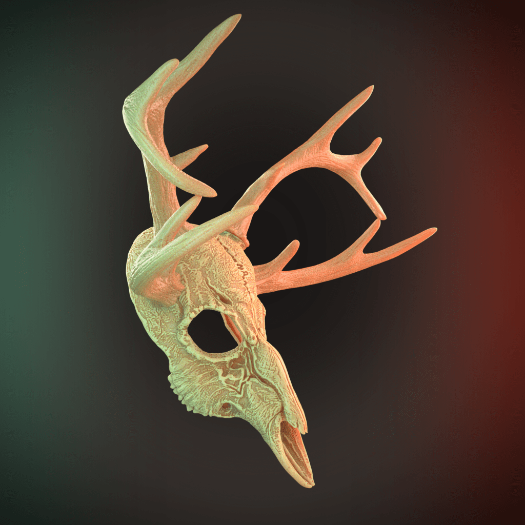 Deer Skull Mask 4 Horns 3D Model STL file