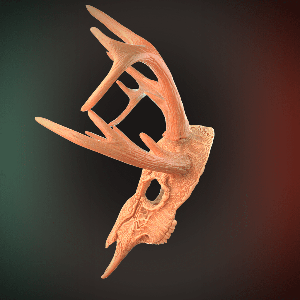 Deer Skull Mask 4 Horns 3D Model STL file