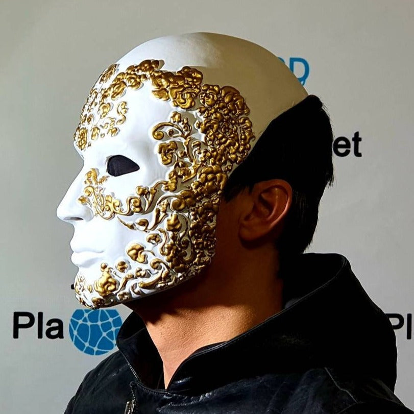 Incognito White and Gold Mask