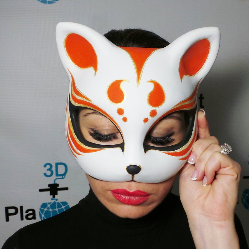 Kitsune Red Fox Cat Mask - 3D Planet Props Adults