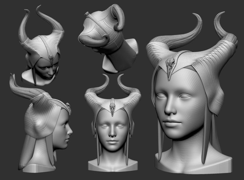 Maleficent Helmet 3D Model STL file