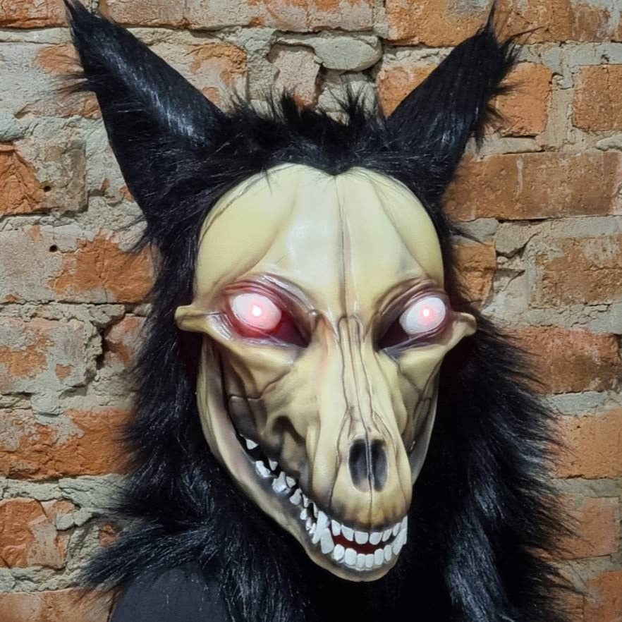 Wolf Skull Mask with Fur / Zombie Werewolf / SCP-1471-A